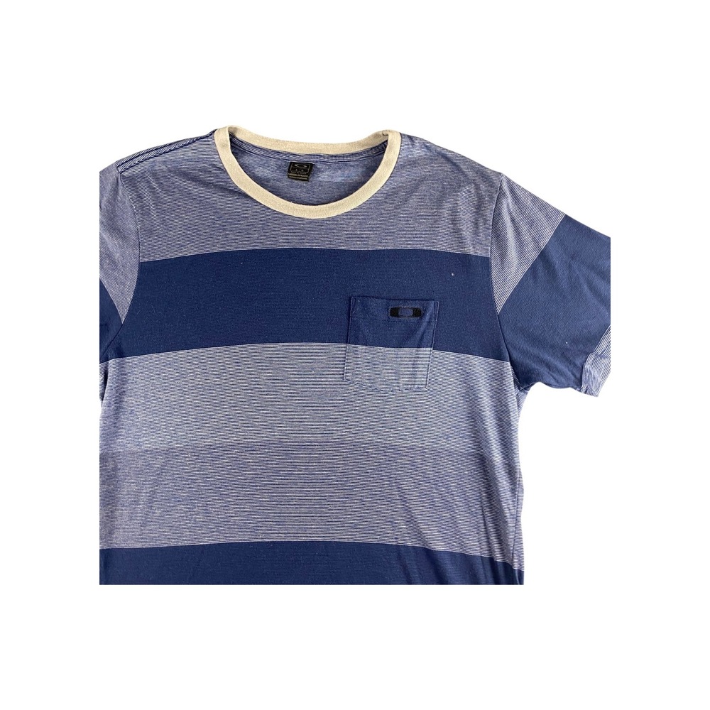 Oakley Men's Striped Pocket T‎ Shirt Size LG Blue Short Sleeve Casual